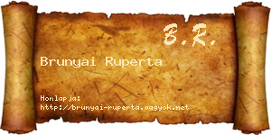 Brunyai Ruperta névjegykártya